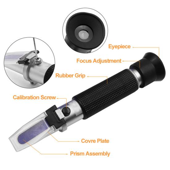 Rifrattometro di salinità 0-100% Misurazione rapida Compensazione automatica della temperatura Strumenti di prova Mini misuratore di salinità portatile Acqua di mare