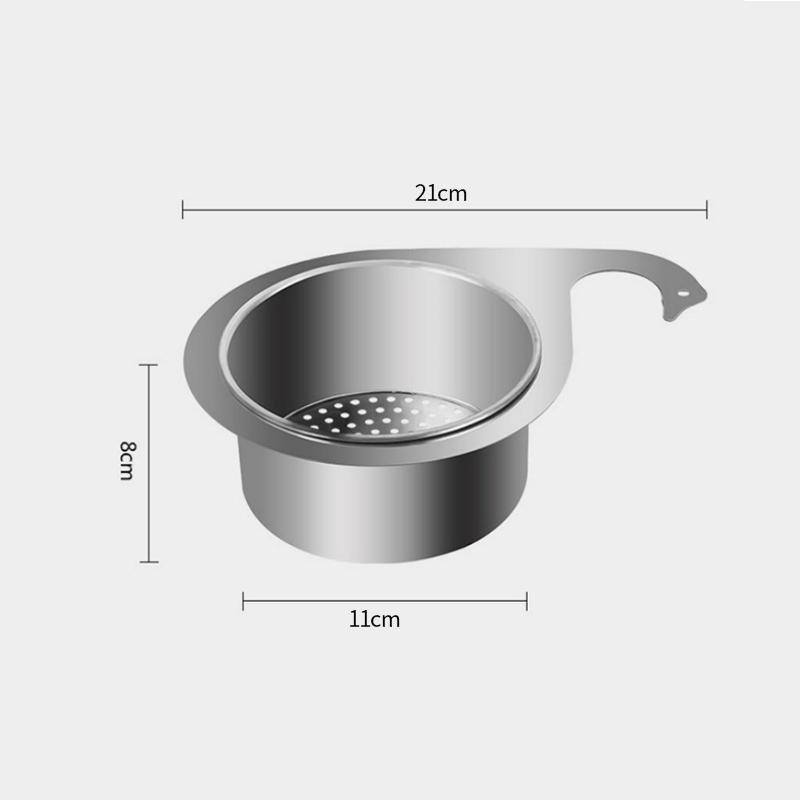 Sink Draining Hanging Basket Kitchen Sponge Rag Storage Rack Kitchen Sink Residue Filtration Anti-clogging Draining Basket