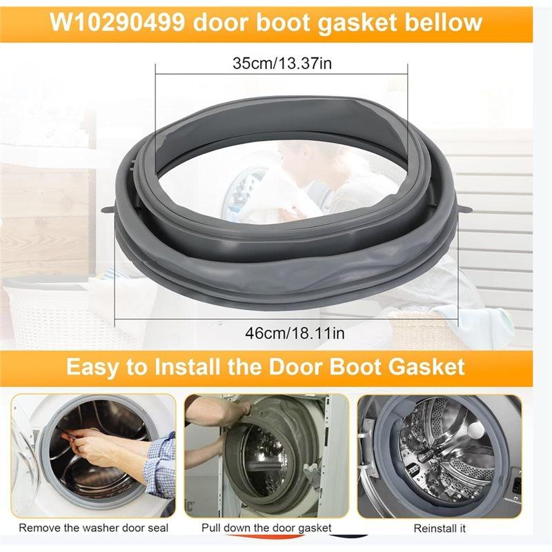 A02V-Washer Door Boot Seal WPW10381562 W10290499 For Maytag/Amana Inglis/Whirlpool Washer Replacement Gasket