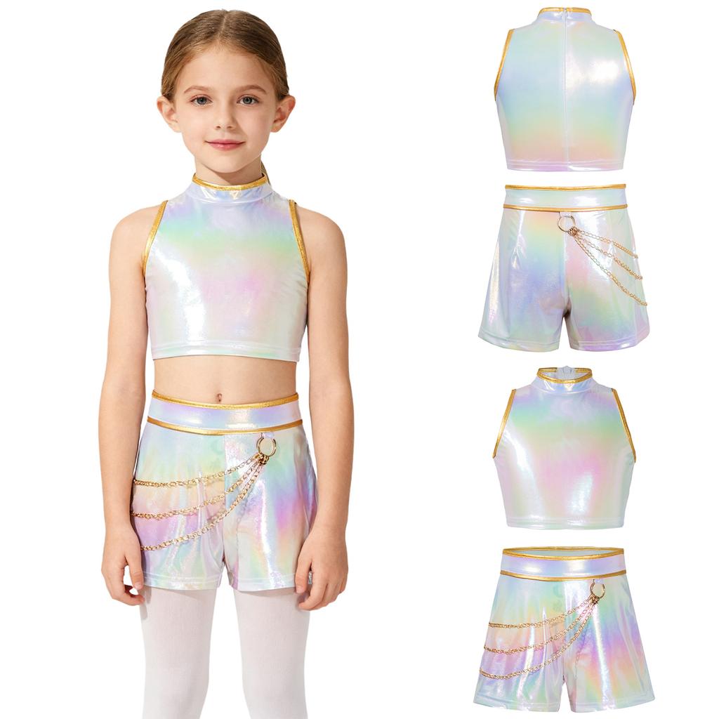 Demon Outfits for Kids Girls Halloween Anime Cosplay Party Fancy Dress 2-Piece Shorts Set