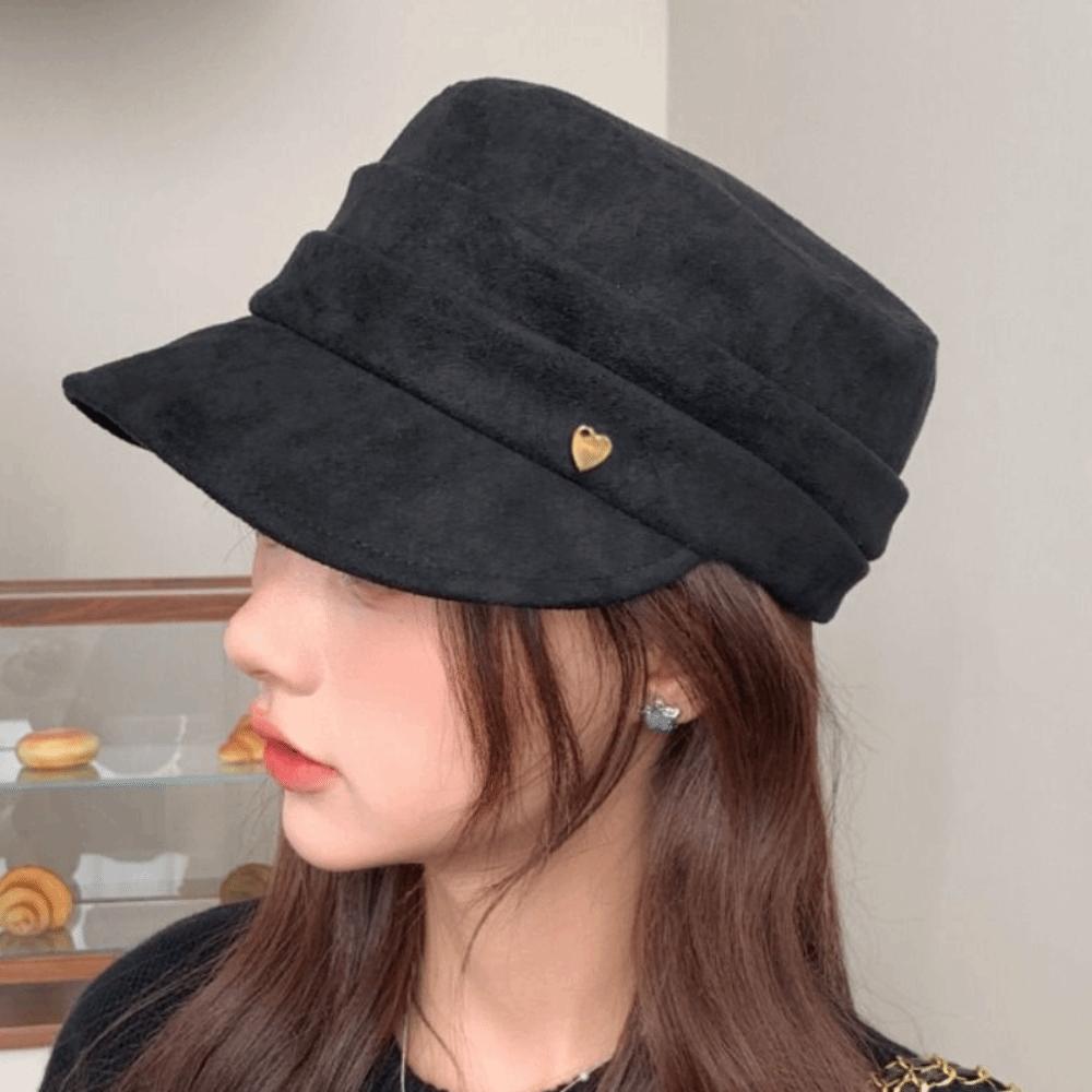 Chamois Flat Cap Korean Style Retro Painter Hat Fashion Suede Equestrian Hat Ladies