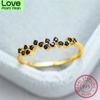  Color Women Rings Yellow Gold Tone Minimalist Thin Rings Blue Cubic Zircon Bridal Party Event Wedding Occasion Bands Stacking