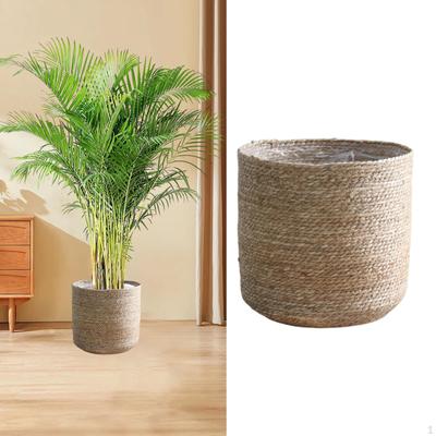 Woven Plant Basket Storage Organizer Large Capacity Decoration Container Flower Pot for Home