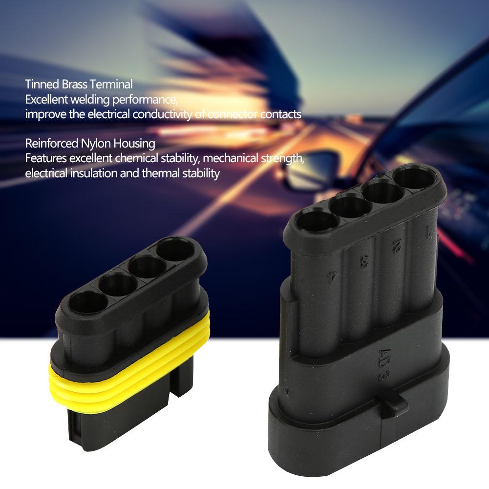 5 Sets 4P 5P 6P AMP 1.5 Male and Female Plug Automotive Car Waterproof Connector4P