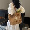 Handwoven Women's Shoulder Bag New Style Summer Large Capacity Beach Vacation Straw Tote Bag Casual Bucket Handbags
