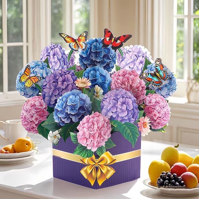 Biglietto d'auguri 3D Pop-up per la Festa della Mamma con Fiori e Busta