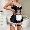 Maid Cosplay Bow Bandage Apron Maidservant Uniform Women's Sexy Lingerie 5-Piece Sets Lace Patchwork Sensual Tempt Onlyfans Kit