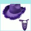 Conjunto de Chapéu de Brim com Borda Vermelha de Natal e Bandana para Festas de Fim de Ano