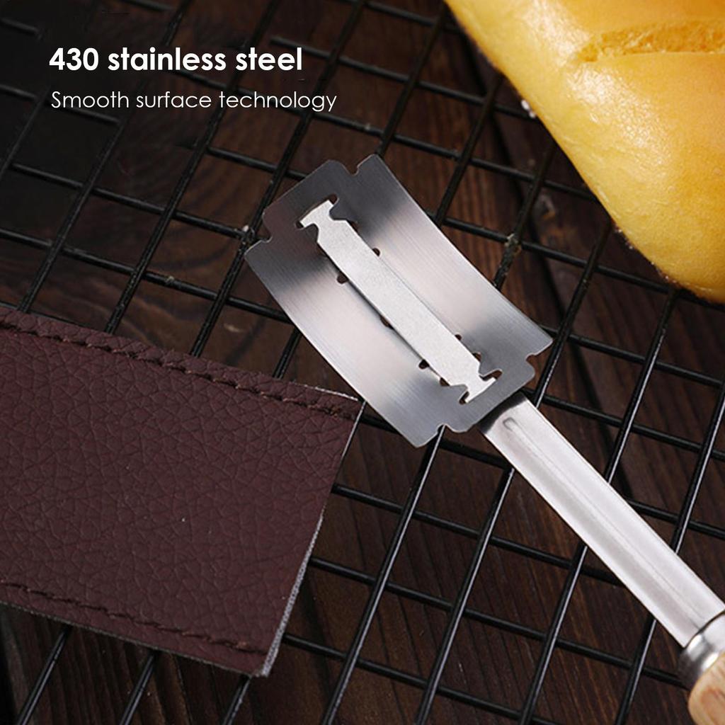 Wooden Handle Bread Scoring Lame stainless steel Bread Slashing Tool dough dividing knife The Ideal Gift for A Baker