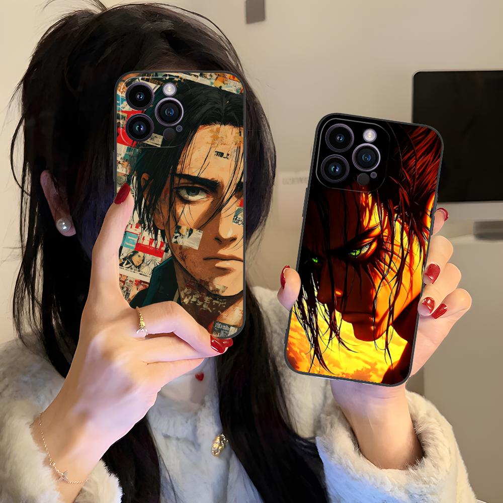 AOT Eren Mobile Cell Phone Case for iPhone 17 16 15 14 13 12 11 X XR XS 8 7 Pro Max Plus Mini Colour Protective Luxury Cover