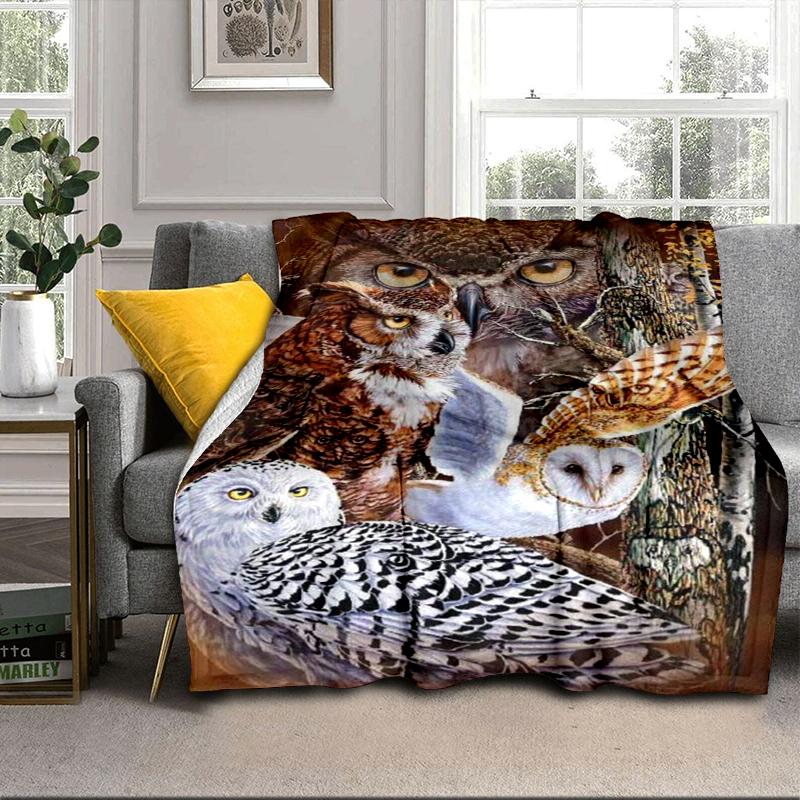 Night Owls In The Moonlight Blanket Flannel Blanket Throw Blanket Sofa Cover Blanket Soft Premium Blanket Picnic Blanket Tv Blanket Gifts