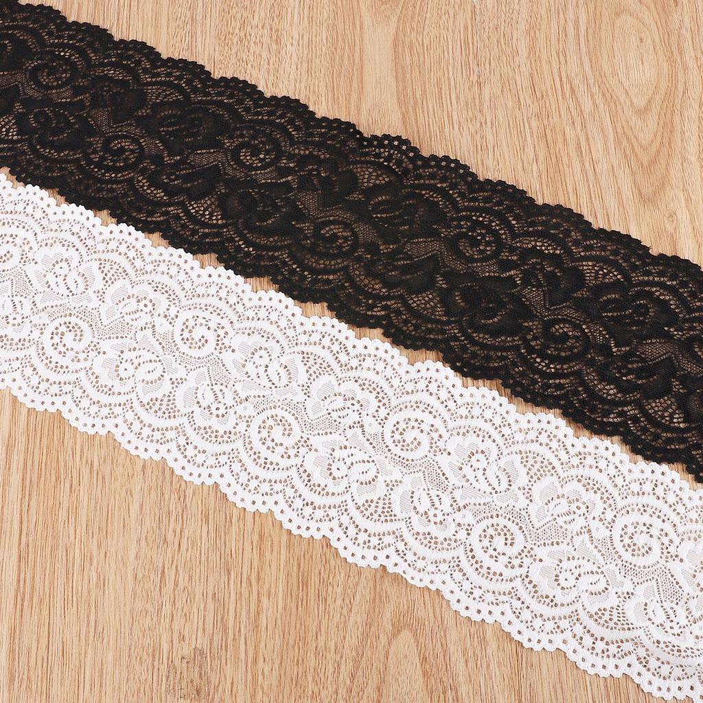 Black and White Stretch Lace Ribbon for DIY Clothing Accessories