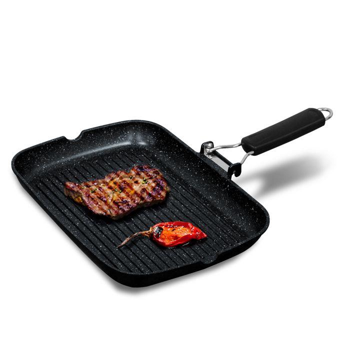 Poêle à Griller Induction Antiadhésif Titane 34x24cm Fonte d'Aluminium sans PFOA Briebe GP1160 01079