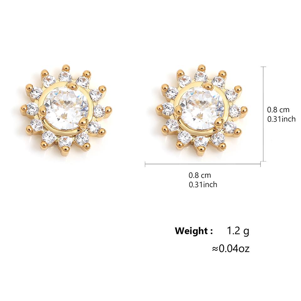 ZAKOL Squisiti Orecchini a Lobo Semplici Girasole in Zircone Chiaro per Donna Femminile Creativo Minimalista Zircone Regalo