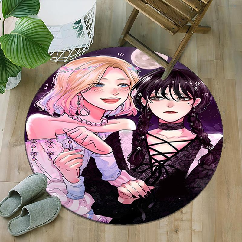 1pc Addams Family Wednesday6 Print Round Carpet Chair Round Carpet Suitable for Bedroom Living Room Home Decorative Carpet