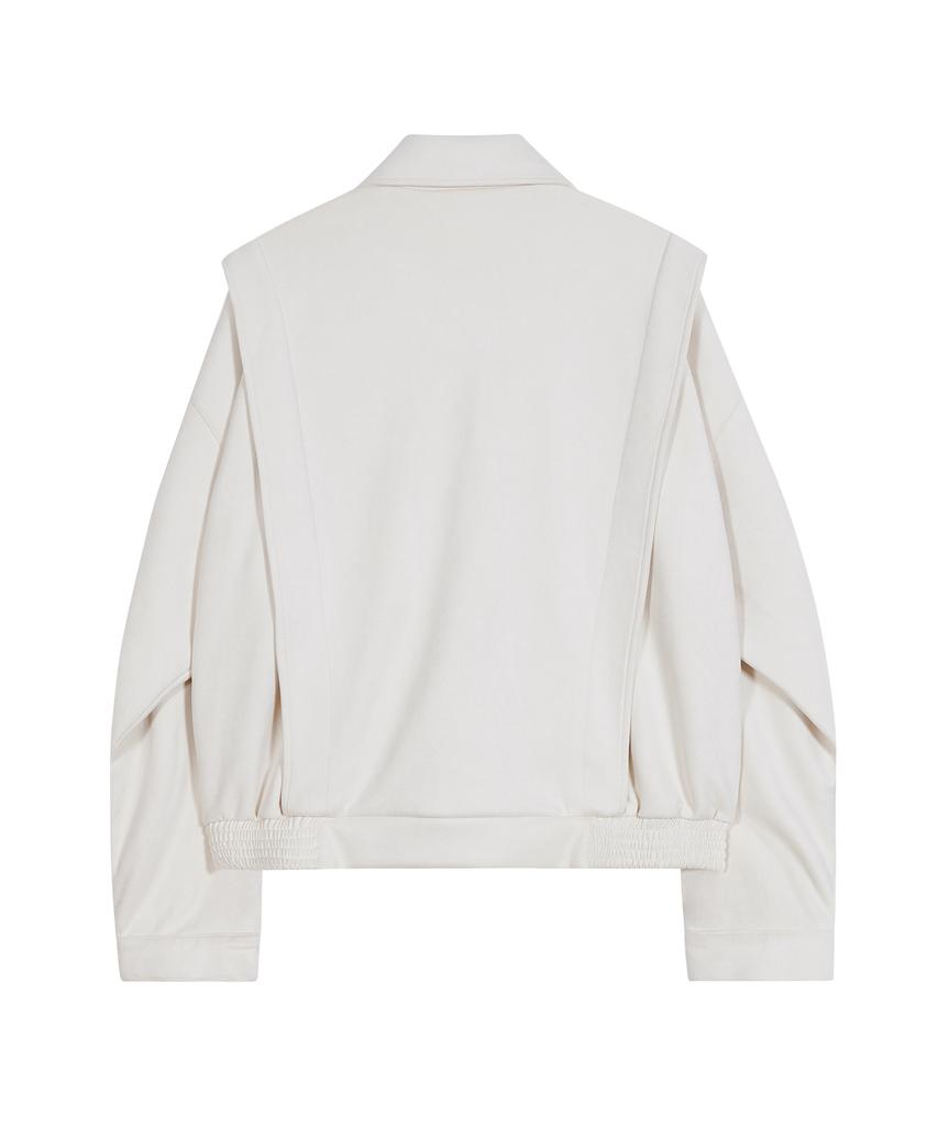 Standarderror 87-Stan150 Heavy Placket Suede Jacket Ivory