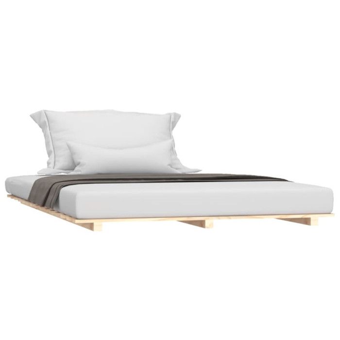 VidaXL Cadre de Lit, Lit Double avec Sommier à Lattes, Lit Adulte, Meuble de Chambre à Coucher Intérieur, Marron 120x200 cm 824563