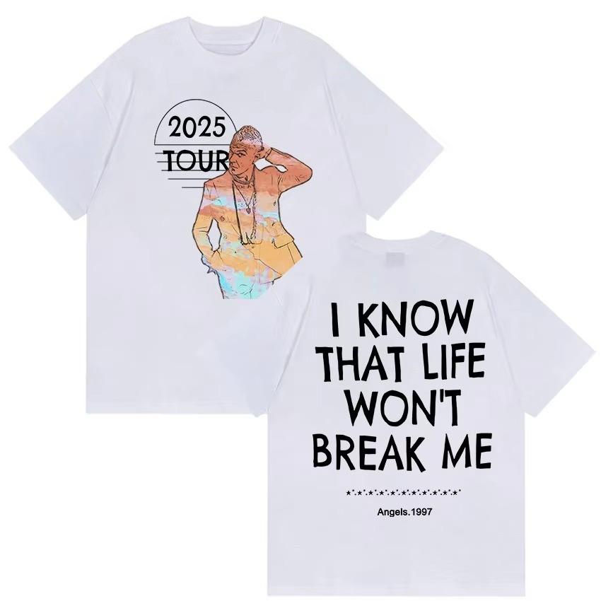 Springsummer New Robbie Williams Trip Merch Tshirt Mens Fashion Hip Hop Retro pure Cotton Casual Tshirt Mens Tshirt