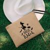 Witch Print Canvas Zipper Makeup Bag Witchcraft Women Travel Lipstick Bag Skincare Storage Organizer Pencil Case Cosmetics Bags