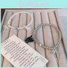 Elegant Cat Bowknot Pendant Beaded Pearl Bracelet For Women Summer Fashion Accessory