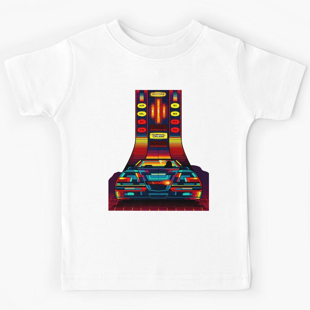 Vintage Classic Car Delorean Neon Art Kids T-Shirt 100