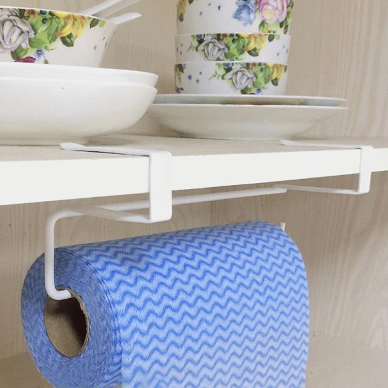 Paper Roll Holder Towel Rack Bathroom No Punching Storage Rack Kitchen Supplies Nail Free Storage Rack