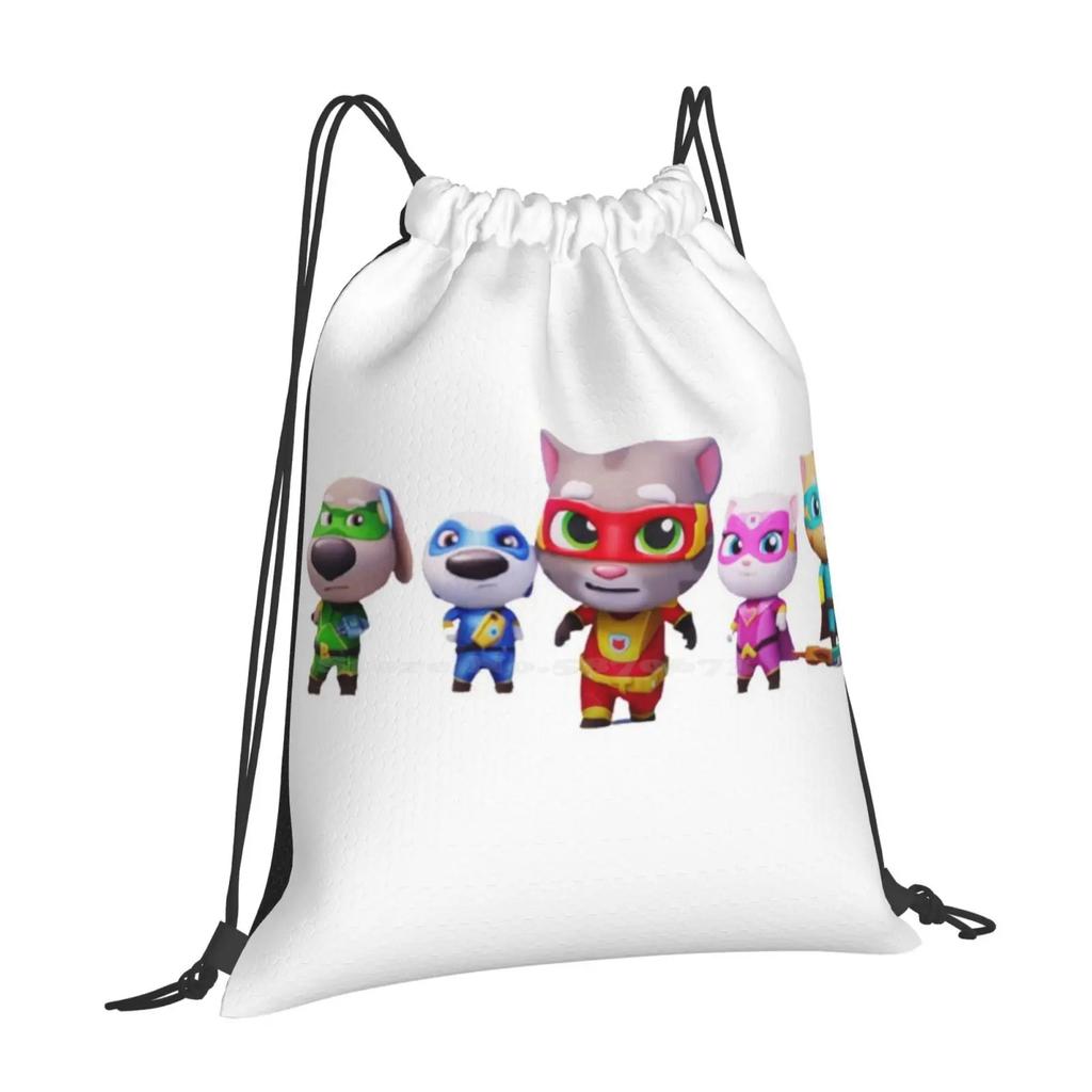 Talking Tom And Friends Are Hero T Shirt & Mask And Sticker School Bags For Teenage Girls Laptop Travel Bags 2020 2022 2023