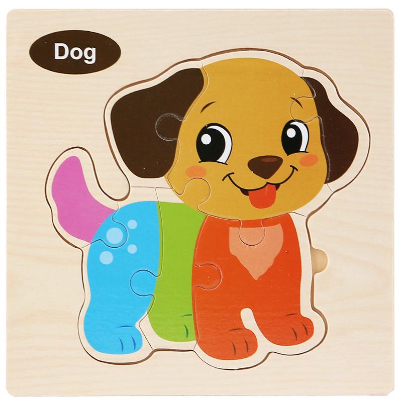 Wooden Cartoon Animal & Transport Puzzle for Toddlers, Educational Toy for Ages 2-3