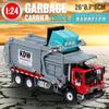 1/24 Scale Alloy Transporter Garbage Vehicle Truck Diecast Car Model Toys Gift