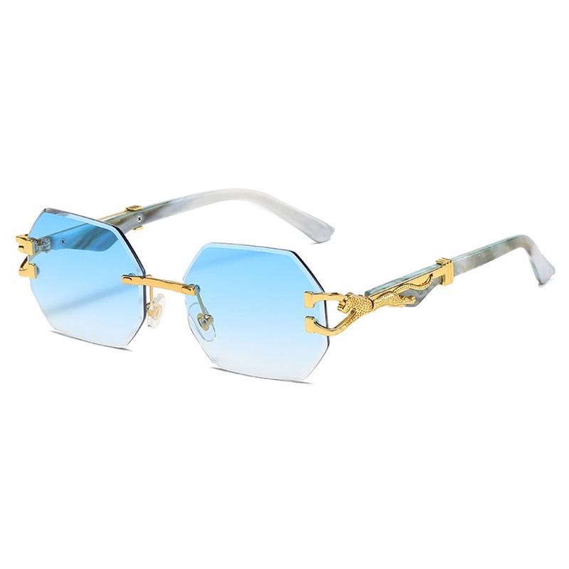 Hexagon Rimless Sunglasses Square Women Retro Men Sun Glasses Brand Designer Eyewear Uv400 Shades Female