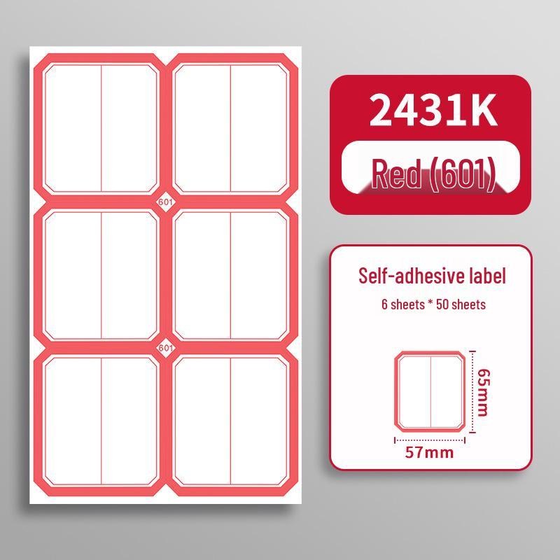 Self-Adhesive Name & Classification Label Stickers - 50 Sheets, Office Blank Handwritten Labels