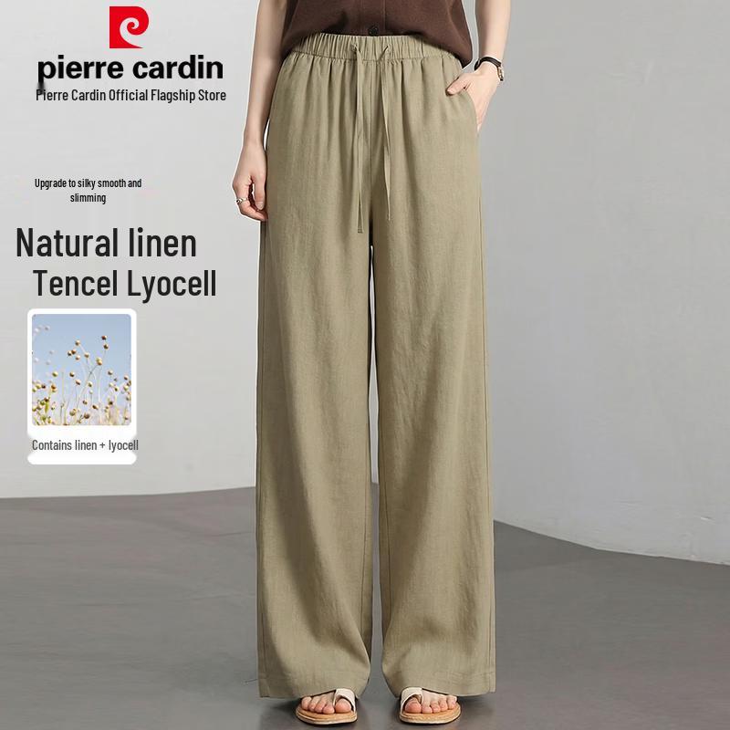 Pierre Cardin Women's Linen Tencel Loose Wide-Leg Casual Pants