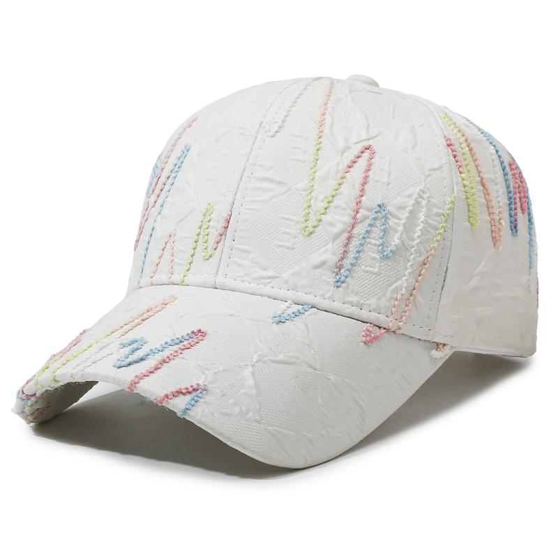

New Quilted Baseball Cap with Colorful Stripes, Outdoor Casual Sun Hat, Adjustable Adjustable белый