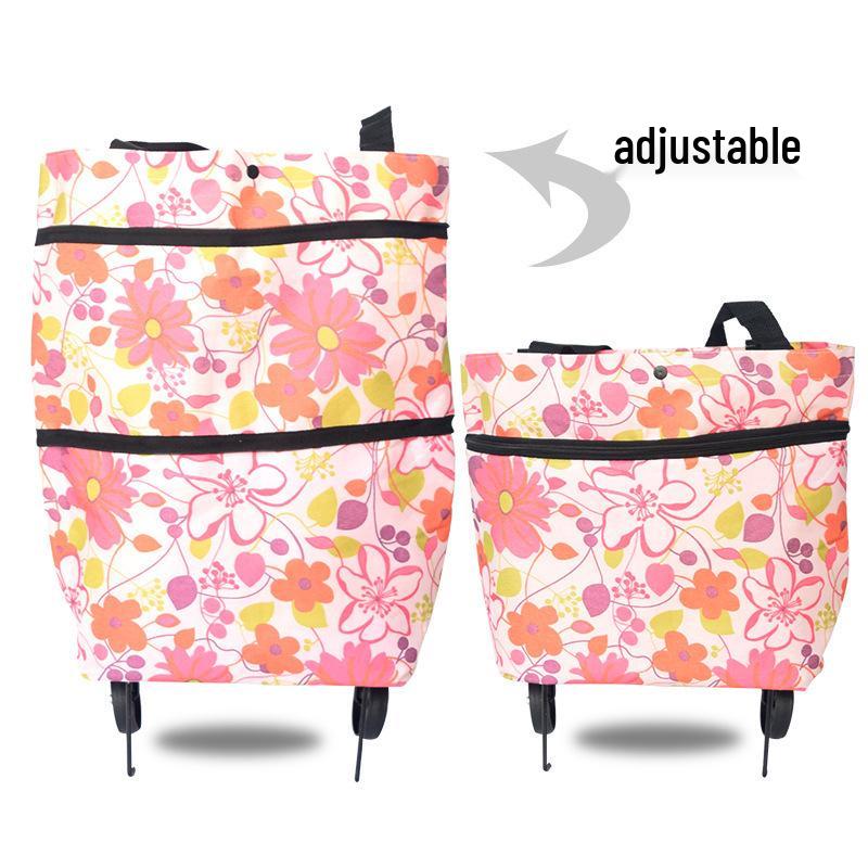 Foldable Wheeled Shopping Trolley Bag: Large Capacity Grocery Handbag