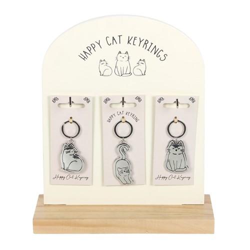 Something Different Happy Cat Keyring (Pack of 24)
