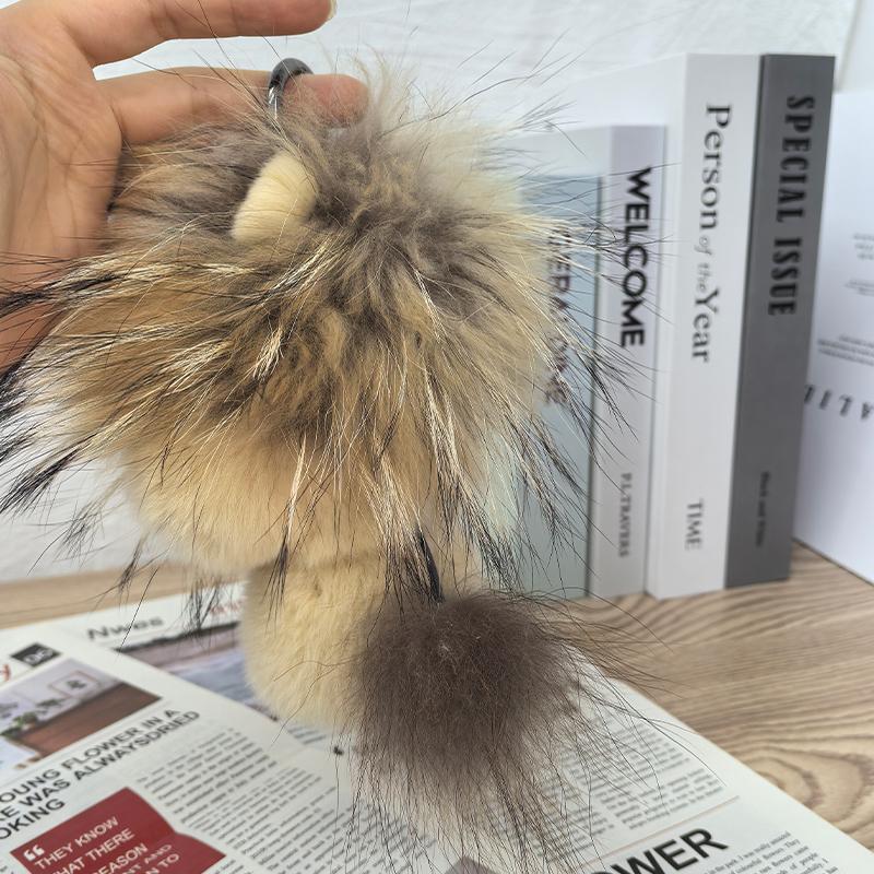 Zirunking Plush Lion Keychain Animals Toy Jungle Animal Plush Keychain Soft Backpack Ornaments Pendant Key Ring