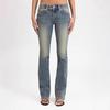 Low-Rise Skinny Jeans Women With Embroidered Wings Cross Motif Streetwear Style