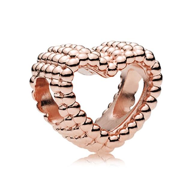 Подвеска из розового золота с цветком в виде листа и короны в виде сердца — фото 35