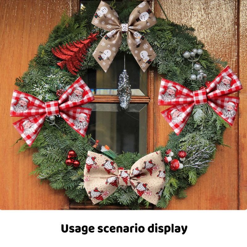 1Pc  Christmas Imitation Linen Ribbon Decorations Christmas Tree Diy Bow Ribbon Birthday Party Gift Box Strap