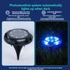 Black Shell Outdoor Waterproof Solar Buried Light 8+4LED Side Light Deck Light Lawn Garden Garden Installed Ground Insert Light