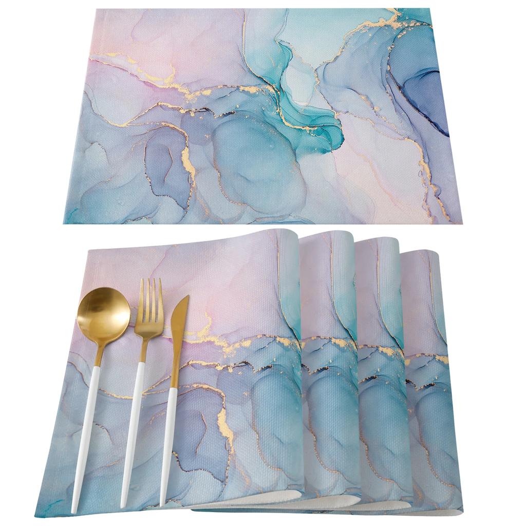 1pcs Placemats Marble Pattern Table Mats for Dining Table Kitchen Accessories Modern Home Decor Linen Tableware Pads Coaster