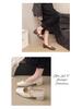 Women's French Retro Square-Toe Mary Janes - Spring Fashion Chain Chunky Heel Low-Cut Leather Shoes