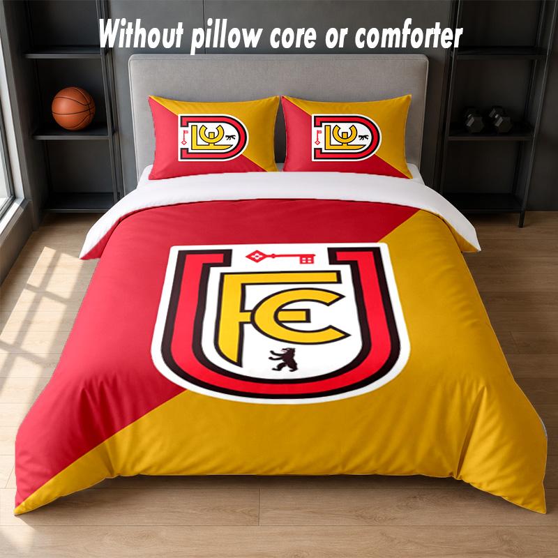 Union Berlin FC Design Bett Bettwäsche-Set 1 Bettbezug + 2 Kissenbezüge Weich Atmungsaktiv Haushalt Bettwäsche