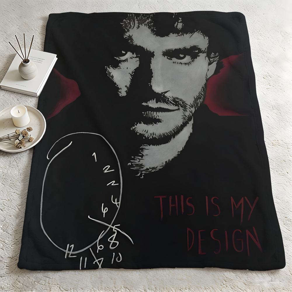 drama H-Hannibal-l Throw Warm Soft Flannel Blanket, Multi-use for Sofa Bed Camping Travel Nap