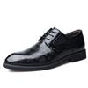 Men's leather shoes business dress Korean version black 2021 new autumn soft surface platform wedding groom shoes