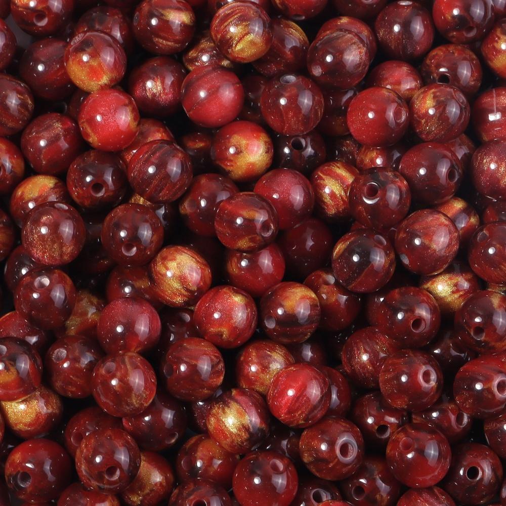 50 Stück 8mm Dunkle Farbe Imitation Katzenauge Harzperlen Glitzer Sternenhimmel Runde Lose Perlen Für Schmuckherstellung DIY Armbänder Halskette