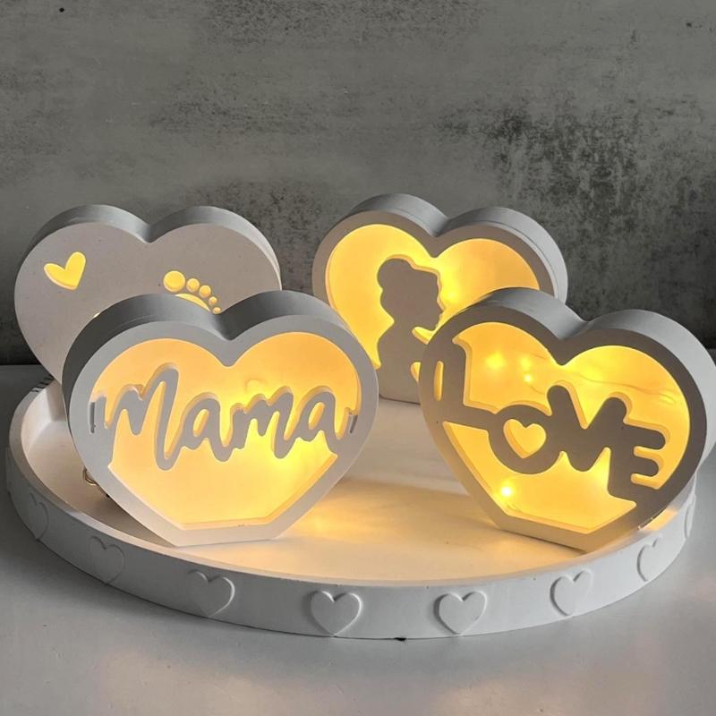 Silicone Mould Mother's Day Silhouettes Molds Plasters Molds Heart Casting Molds for Wedding Home Decoration