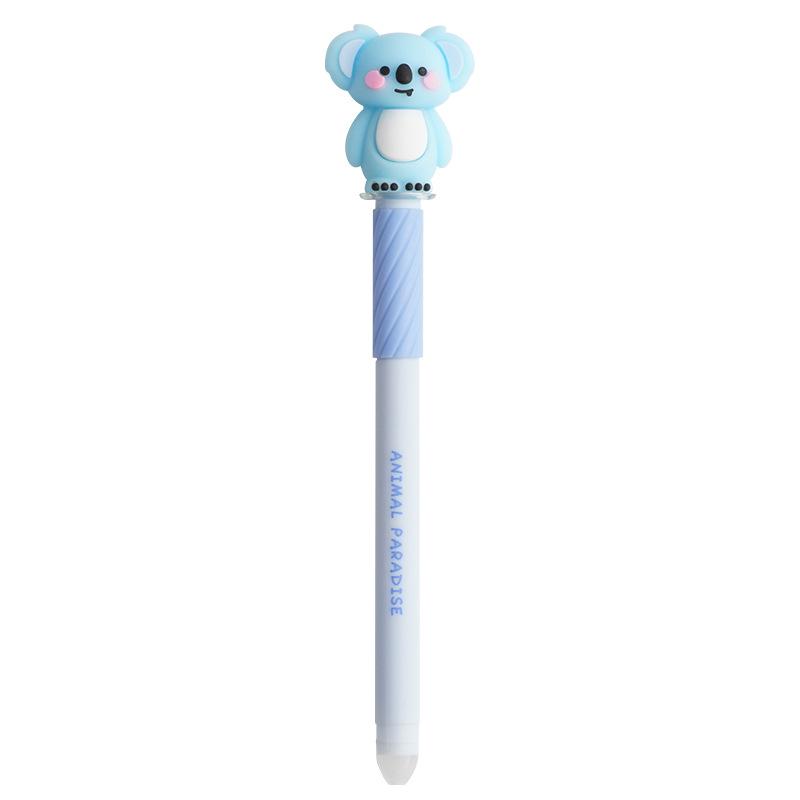Novel Erasable Cartoon Cap Pen with Stickers: Stationery Set