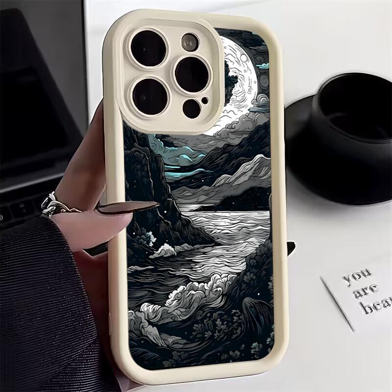 Mountain and Water Painting Phone Case for Samsung Galaxy S25 Ultra S24 S22 Plus S21 S23 S20 FE A54 A55 A35 A15 Cover