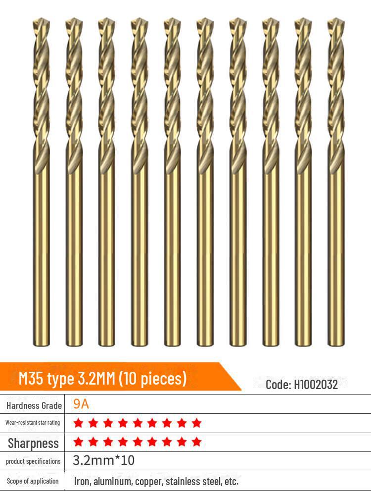 Huhao Cobalt Alloy Twist Drill Bit Set for Electric Hammer and Stainless Steel.